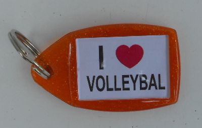 volleybal sleutelhanger oranje spikkels